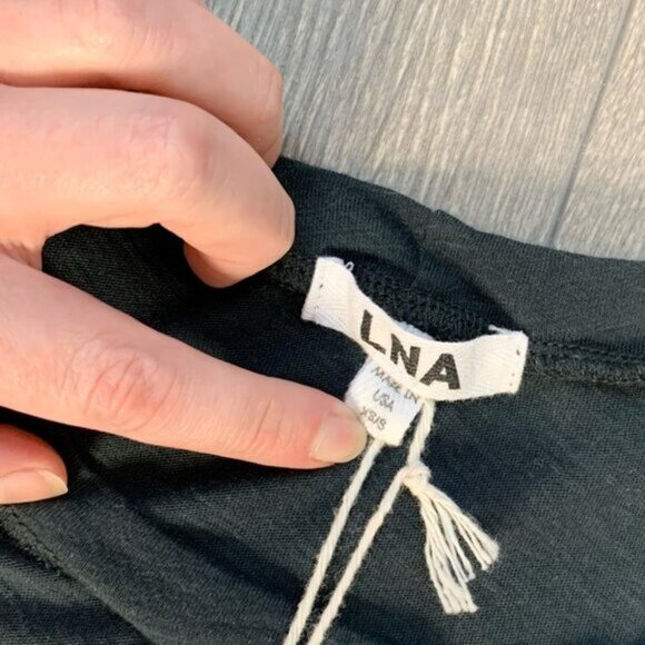 LNA Aura Dress Mini T-shirt Cut Out Hi Low Asymmetric Hem Cotton Grey Size XS/S - Picture 10 of 14